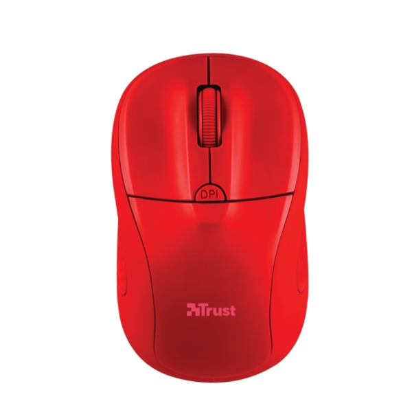 მაუსი  TRUST PRIMO WIRELESS MOUSE Speed select button 1000-1600 DPI- MATTE RED