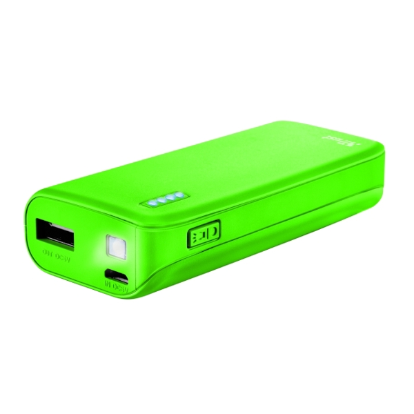 პორტატული დამტენი TRUST PRIMO POWERBANK 4400, Micro-USB charge cable included - NEON GREEN