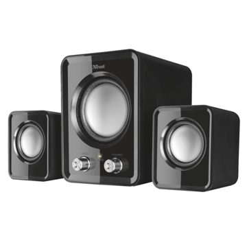 დინამიკი  TRUST ZIVA COMPACT 2.1 SPEAKER SET 12W peak power (6 Watt RMS) Bass and volume control on the subwoofer USB powered: no wall power needed - Black