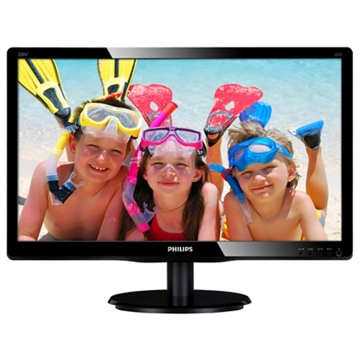 მონიტორი  PHILIPS 200V4QSBR/00,  20" 16:9, MVA-panel, LED Backlight, Glossy Black, 1920x1080, DVI, DC 10 000 000:1, 8ms GG, 250 cd/m2, 178/178, VESA 100, Power IN, EnergyStar 6.0, TCO