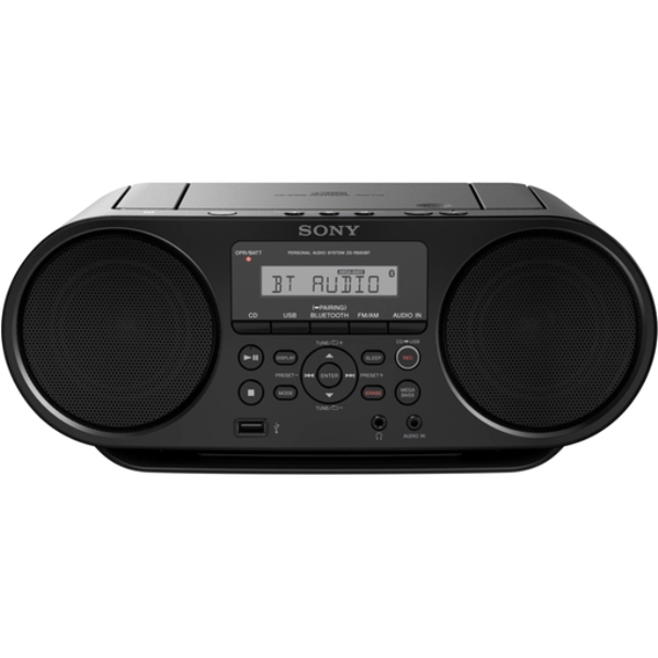 მოსიკალური ცენტრი SONY CD BOOMBOX ZSRS60BT   WITH BLUETOOTH AND NFC (BLACK) , CD, CD-RRW, USB, AND MP3 PLAYBACK STREAM MUSIC WIRELESSLY WITH BLUETOOTH AND NFC