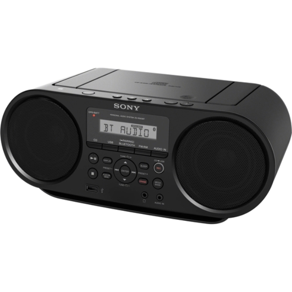 მოსიკალური ცენტრი SONY CD BOOMBOX ZSRS60BT   WITH BLUETOOTH AND NFC (BLACK) , CD, CD-RRW, USB, AND MP3 PLAYBACK STREAM MUSIC WIRELESSLY WITH BLUETOOTH AND NFC