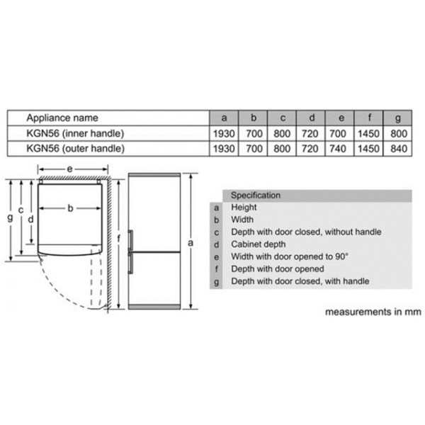 მაცივარი ქვედა საყინულით - BOSCH - KGN56VI30U