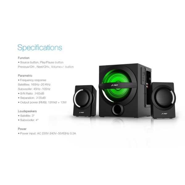 დინამიკები Fenda  A140X  2.1 Bluetooth Speakers 12Wx2+13W (RMS)