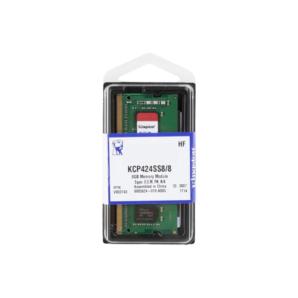 ოპერატიული მეხსიერება Kingston 8GB DDR4 2400MHz , Non-ECC , CL17 , 1.2V , Unbuffered , SODIMM 1R