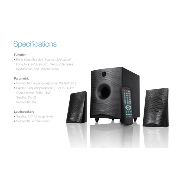 დინამიკი Fenda F&D Speakers 2.1 Bluetooth F210X 3Wx2+9W (RMS)