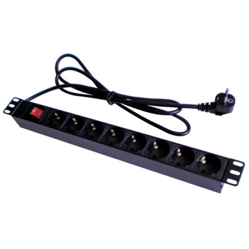 19" PDU, 8 SCHUKO sockets, with switch