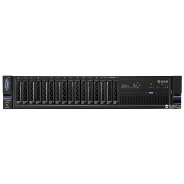 სერვერი Lenovo System x3650 M5, Xeon 8C E5-2620 v4 85W 2.1GHz/2133MHz/20MB, 1x16GB, 2x300GB HS 2.5in SAS/SATA, SR M5210, 2x550W