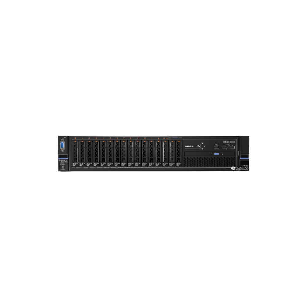 სერვერი Lenovo System x3650 M5, Xeon 8C E5-2620 v4 85W 2.1GHz/2133MHz/20MB, 1x16GB, 2x300GB HS 2.5in SAS/SATA, SR M5210, 2x550W