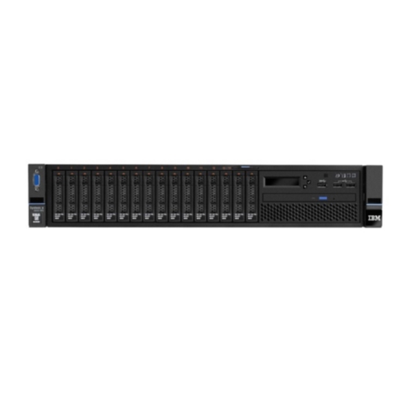 სერვერი Lenovo IBM x3650 M5, 1x Xeon E5-2620v3 2.4GHz 15M 6C 1866MHz (85W), 8GB (1x 8GB (1Rx4, 1.2V) 2133MHz LP RDIMM), 2x 300GB 10K 2.5" HS SAS(8), M5210(no flash/cache), LCD, Multiburner, 2x550W HS PSU