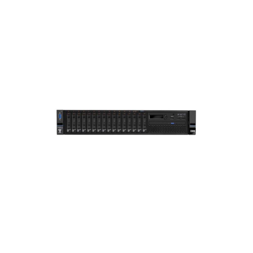 სერვერი Lenovo IBM x3650 M5, 1x Xeon E5-2620v3 2.4GHz 15M 6C 1866MHz (85W), 8GB (1x 8GB (1Rx4, 1.2V) 2133MHz LP RDIMM), 2x 300GB 10K 2.5" HS SAS(8), M5210(no flash/cache), LCD, Multiburner, 2x550W HS PSU