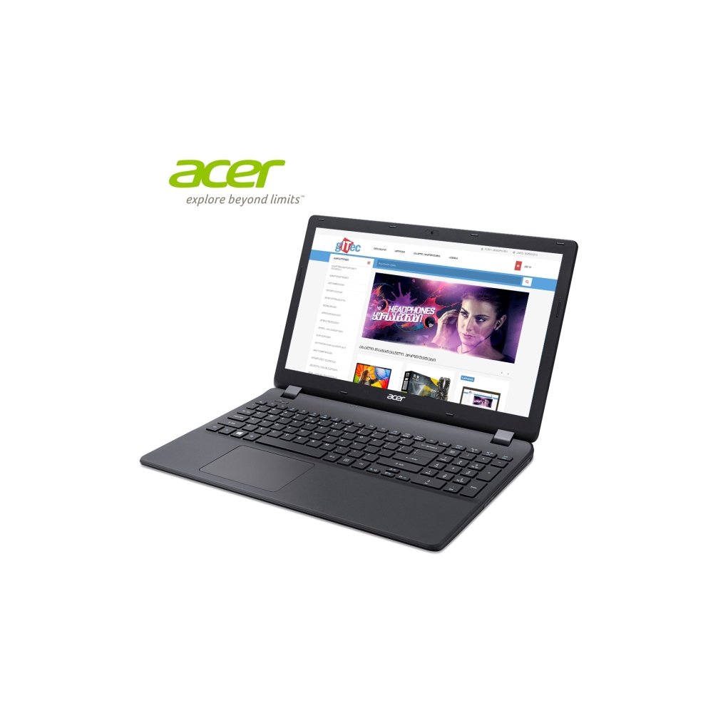 ნოუთბუქი Acer Extensa  15 EX2519-C08K  Color BLACK ; Intel® Celeron® Processor N3060 2M Cache, up to 2.48 GHz; 15.6  WXGA Acer CineCrystal"LED LCD,Intel HD Graphics;  2GB