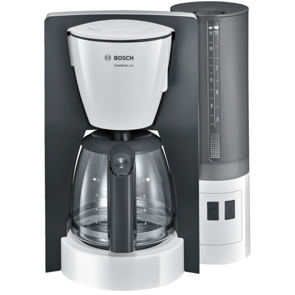 Bosch TKA6A041, 1200W, 1.25L, Coffee Machine, Black/White