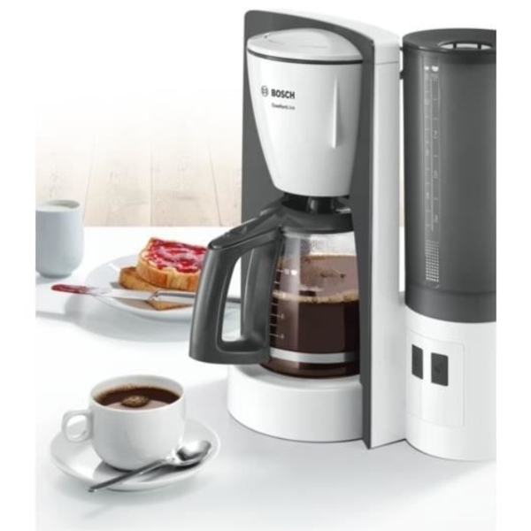 ყავის აპარატი Bosch TKA6A041, 1200W, 1.25L, Coffee Machine, Black/White