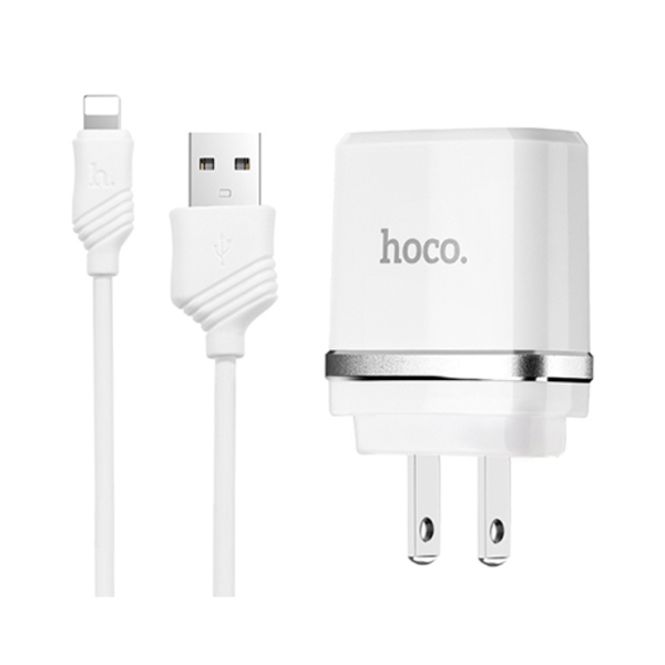 მობილურის დამტენი MOBILE AC CHARGER HOCO C12 SMART DUAL USB (MICRO CABLE)CHARGER SET WHITE