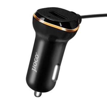  HOCO Z14 SINGLE PORT WITH LIGHTNING CABLE CAR CHARGER BLACK