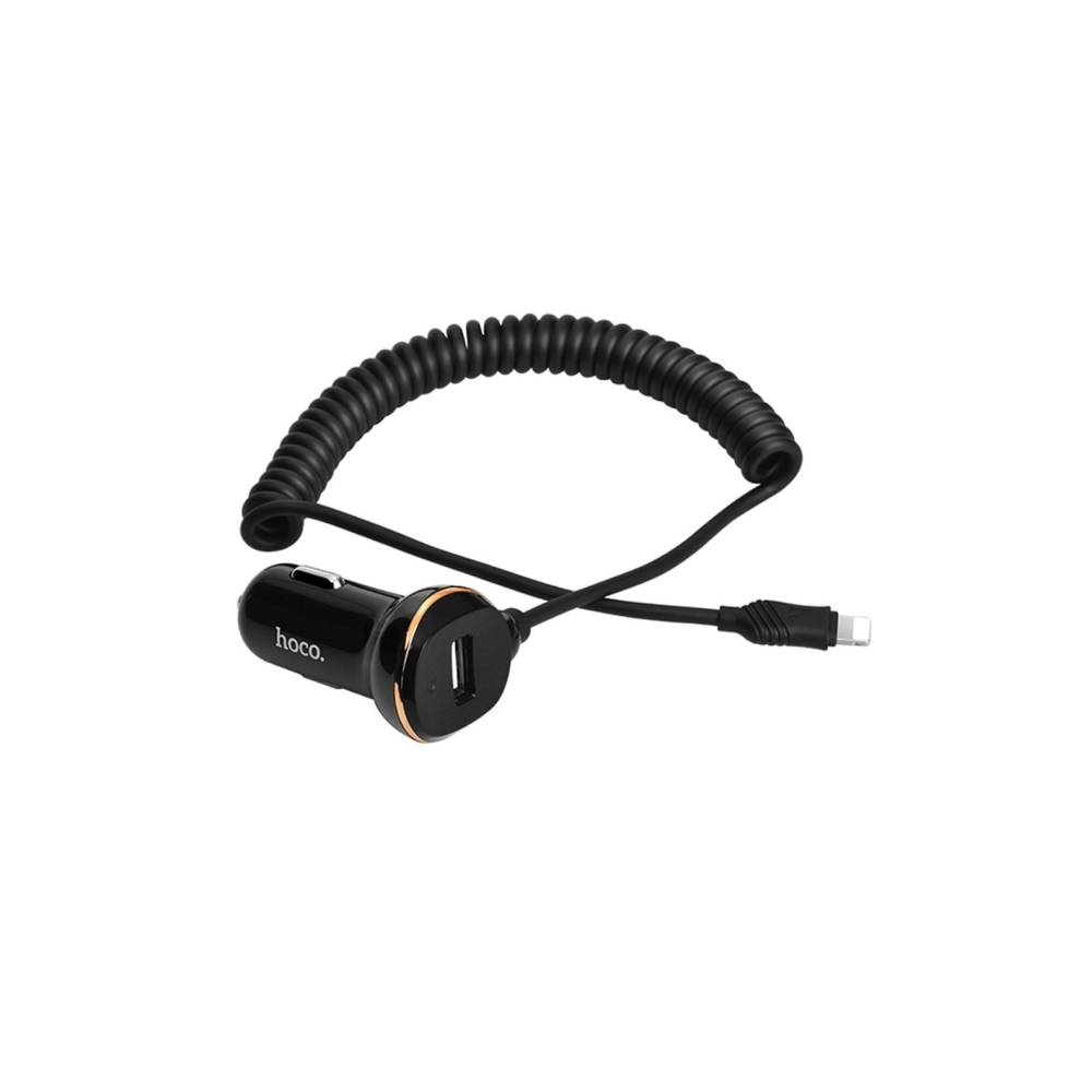  HOCO Z14 SINGLE PORT WITH LIGHTNING CABLE CAR CHARGER BLACK