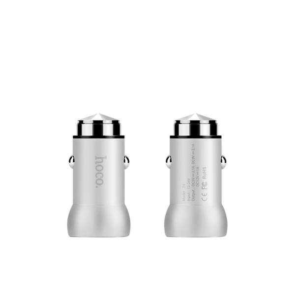  HOCO Z4 QUICK CHARGE 2.0 CAR CHARGER SILVER