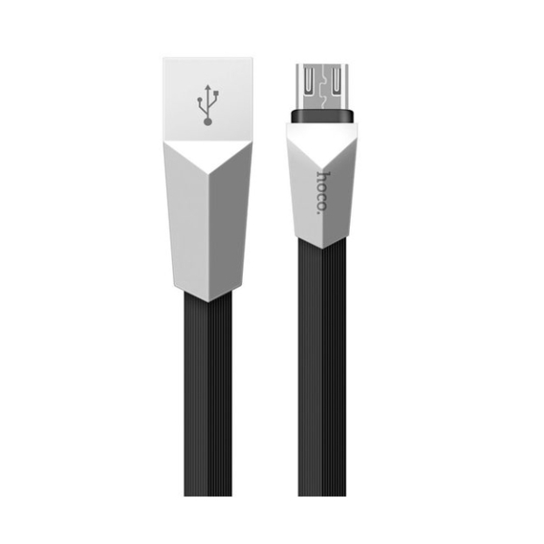 USB კაბელი  HOCO X4 ZINC ALLOY RHOMBUS MICRO USB CHARGING CABLE BLACK