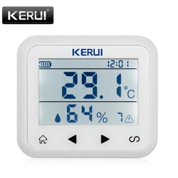 ტემპერატურის და ტენიანობის სენსორი KERUI KR-TD32 wireless LED Display Adjustable temperature and humidity Alarm sensor Detector