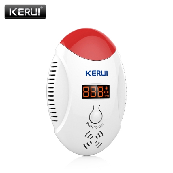 გაზის სენსორი  KERUI LED Digital Display Carbon Monoxide Detectors Voice Strobe Home Security Safety CO Gas Carbon Alarm Detector Sensor Alarm