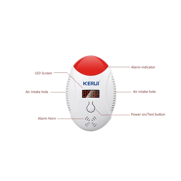 გაზის სენსორი  KERUI LED Digital Display Carbon Monoxide Detectors Voice Strobe Home Security Safety CO Gas Carbon Alarm Detector Sensor Alarm