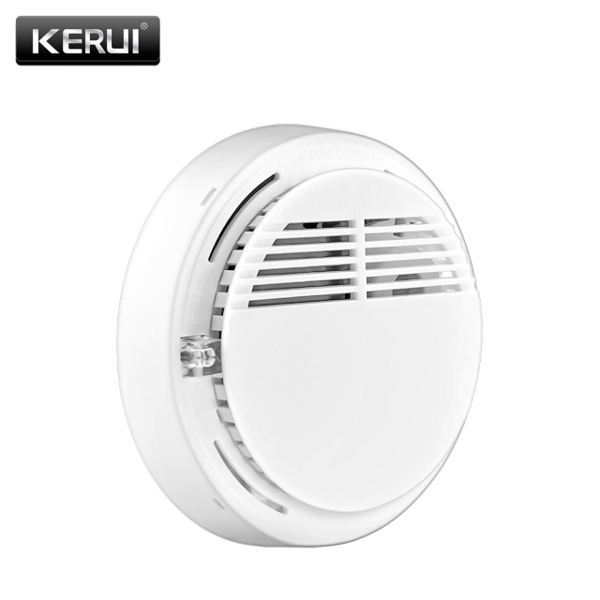 კვამლის სენსორი KERUI  Wireless Alarm Security Smoke Fire Detector / Sensor For all GSM Alarm System For Home House Office