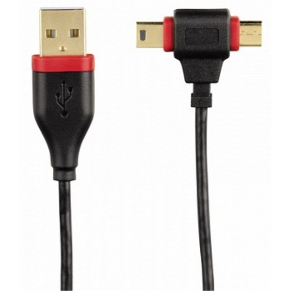 USB კაბელი HAMA 2IN1 MINI/MICRO USB 2.0 CABLE (54516)