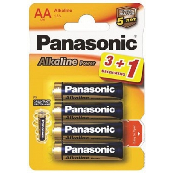 ელემენტი PANASONIC ALKALINE POWER (LR6REB/4B1F) 