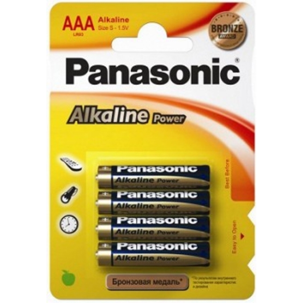 ელემენტი PANASONIC ALKALINE POWER (LR03REB/4BP) 