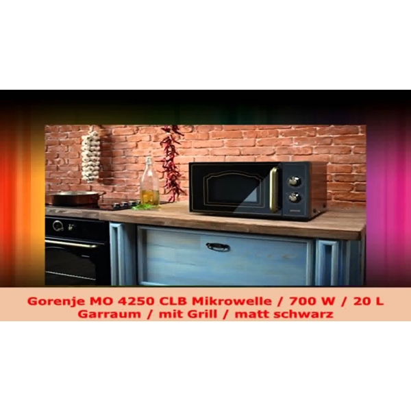 მიკროტალღური ღუმელი GORENJE MO4250CLB, 700W, 20L, Microwave Oven, Black