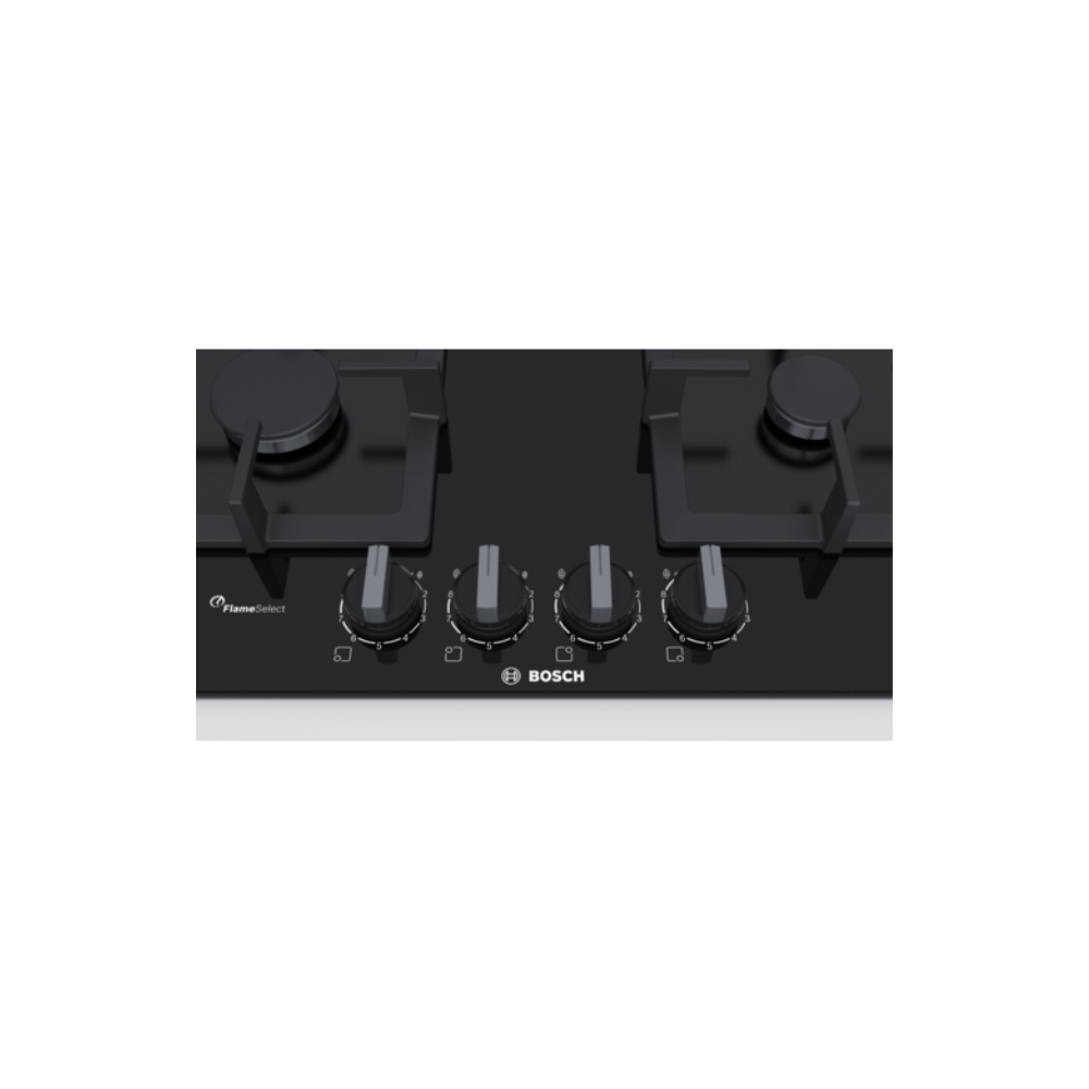ჩასაშენებელი გაზის ქურის ზედაპირი BOSCH PPH6A6B20, Built-in Gas Cooktop, Black