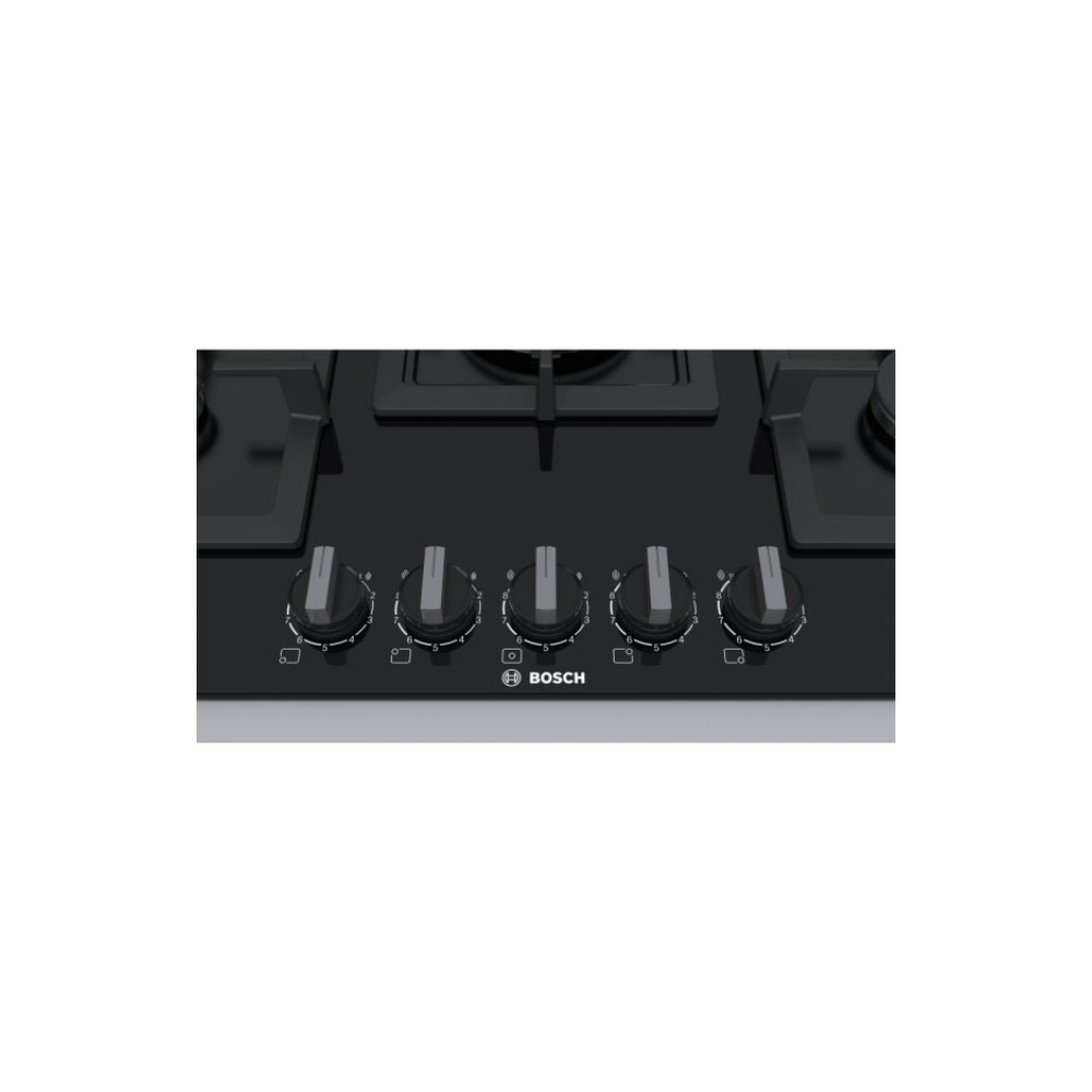 ჩასაშენებელი გაზის ქურის ზედაპირი BOSCH PPQ7A6B20, Built-in Gas Cooktop, Black