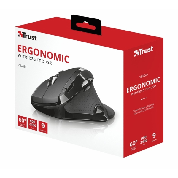 მაუსი TRUST VERGO WIRELESS ERGONOMIC COMFORT 