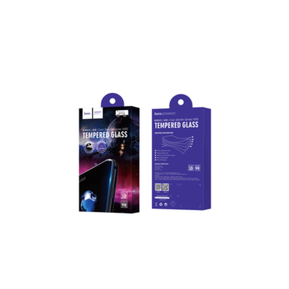 მობილურის დამცავი  HOCO COOL ZENITH SERIES 3D HIGH TRANSPARENT TEMPERED GLASS FOR IPHONE7 PLUS8 PLUS(V1) BLACK