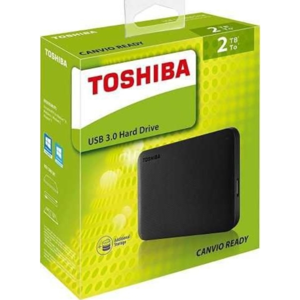      გარე მყარი დისკი   Toshiba Canvio Ready Hard Drive - 2 TB - USB 3.0