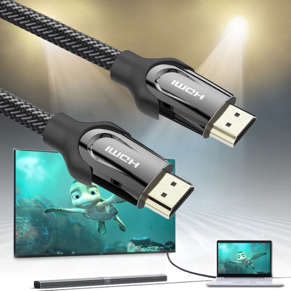 HDMI კაბელი VENTION VAA-B05-B150 Nylon Braided HDMI Cable 1.5M Black Metal Type