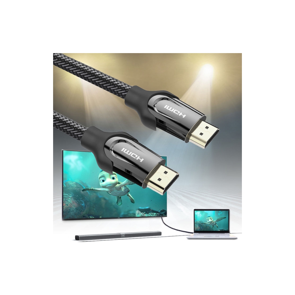 HDMI კაბელი VENTION VAA-B05-B150 Nylon Braided HDMI Cable 1.5M Black Metal Type