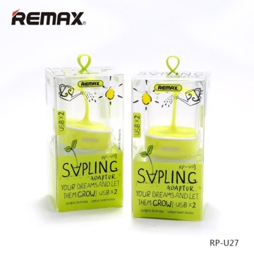 Remax Sapling Charger  RP-U27  (Output: 2.4A) EU white+green 