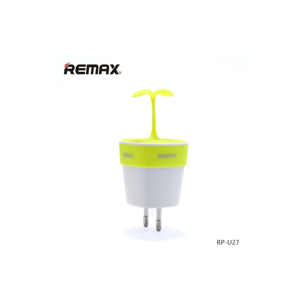 მობილურის აქსესუარი Remax Sapling Charger  RP-U27  (Output: 2.4A) EU white+green 