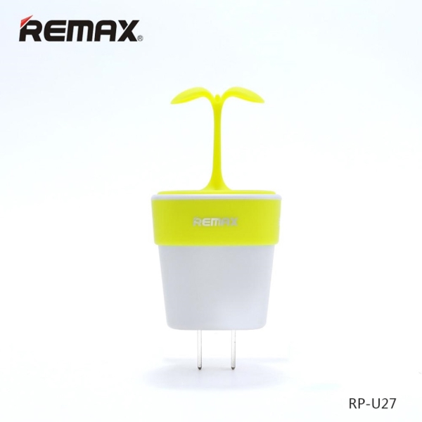 მობილურის აქსესუარი Remax Sapling Charger  RP-U27  (Output: 2.4A) EU white+green 