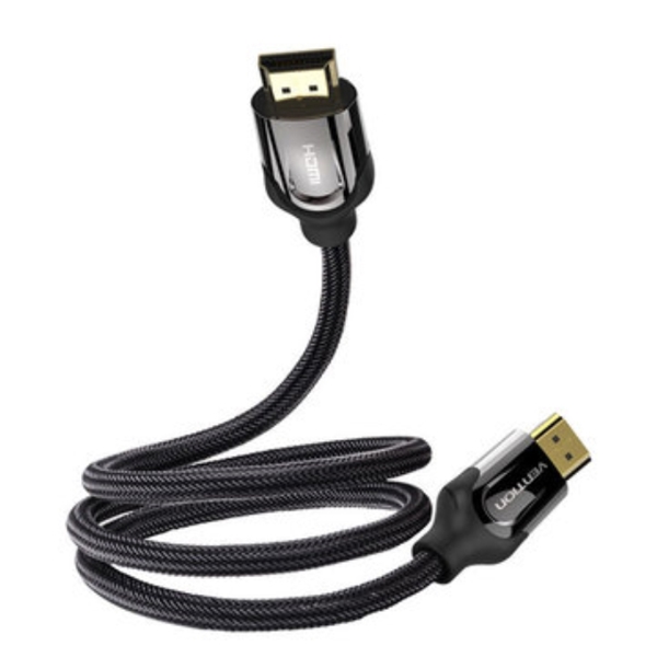 HDMI კაბელი VENTION VAA-B05-B500 Nylon Braided HDMI Cable 5M Black Metal Type