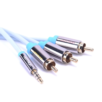 AUX გადამყვანი Vention VAB-R07-S150 4 Pole 3.5mm Male to 3RCA Male Cable 1.5M Blue