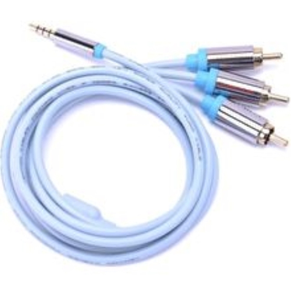 AUX გადამყვანი Vention VAB-R07-S150 4 Pole 3.5mm Male to 3RCA Male Cable 1.5M Blue