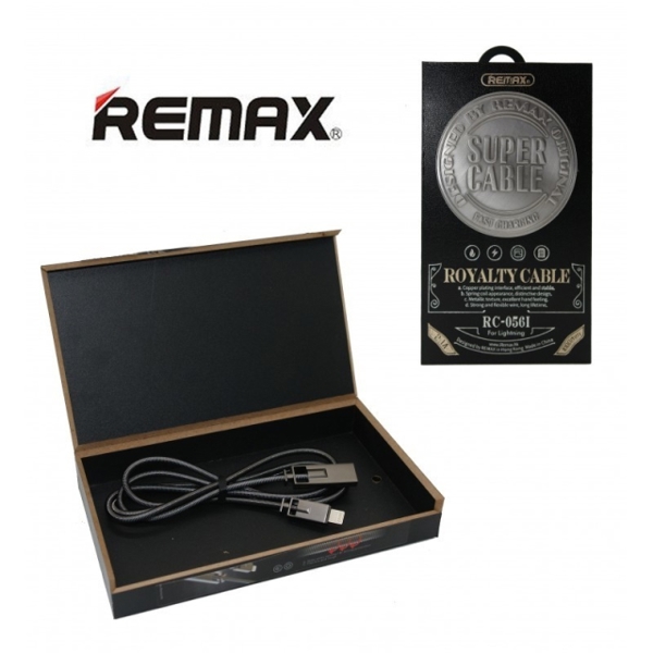  კაბელი REMAX Royalty Cable for iPhone 5/6/7/SE RC-056i black