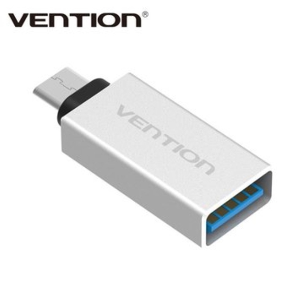 USB ადაპტერი Vention VAS-S12 USB3.0 A Female to Type-C OTG Adapter Silvery