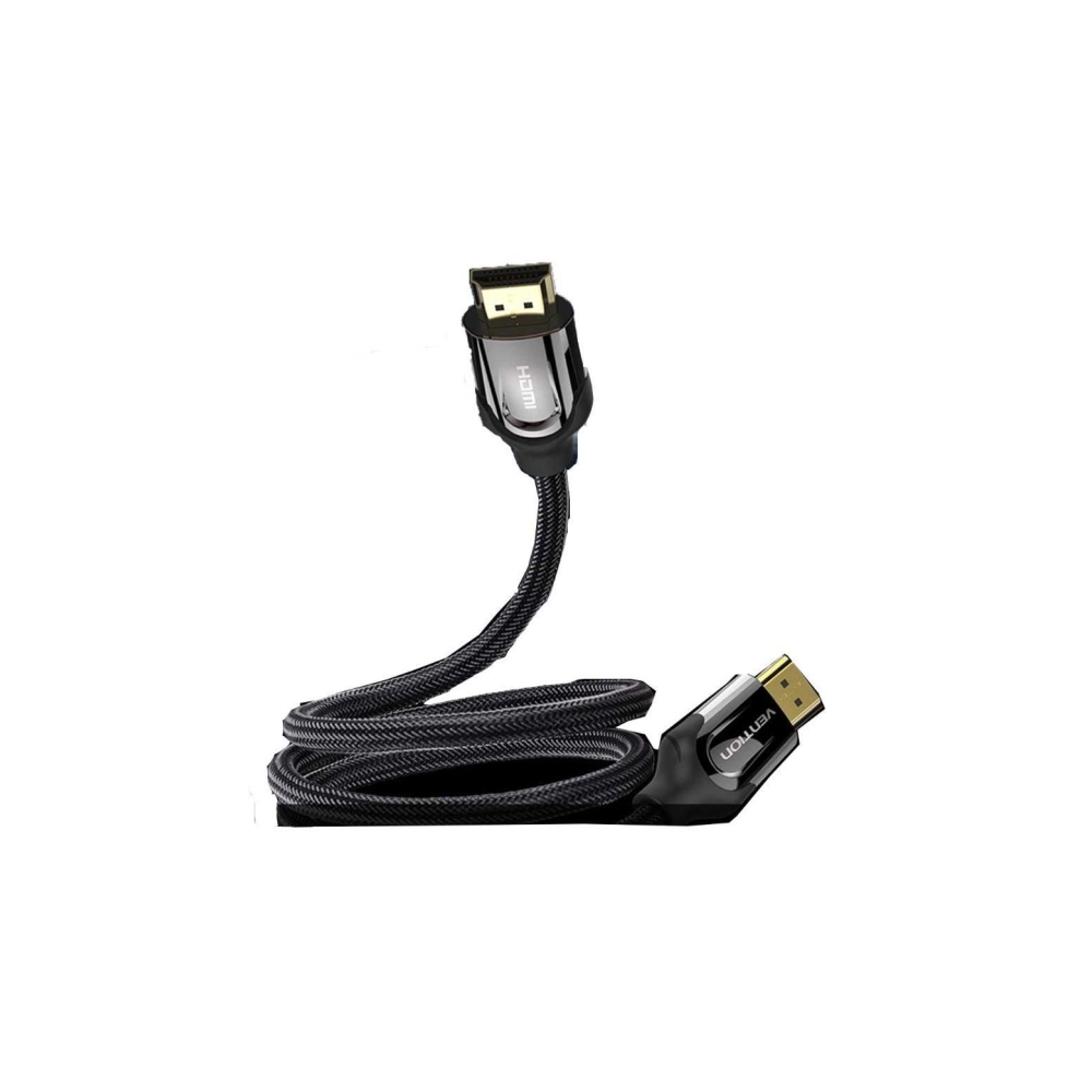 HDMI კაბელი VENTION VAA-B05-B800 Nylon Braided HDMI Cable 8M Black Metal Type