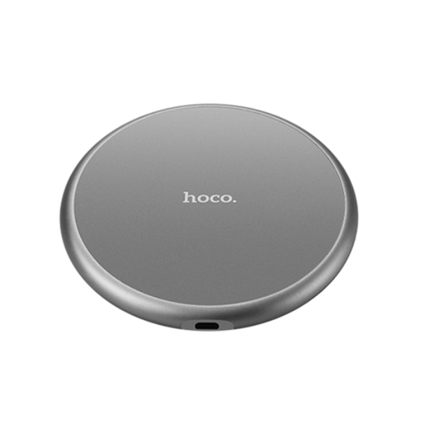 მობილურის დამტენი MOBILE ACCESSORY  HOCO  CW3A ROUND WIRELESS CHARGER METAL GRAY