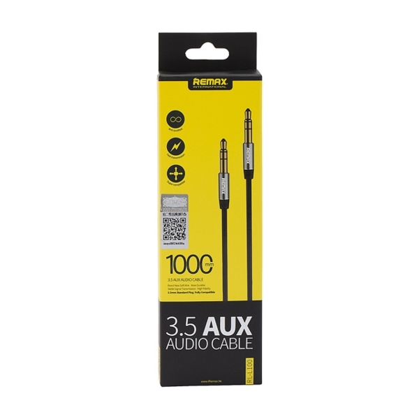 REMAX 3.5mm Aux Jack Cable L100 1m Black