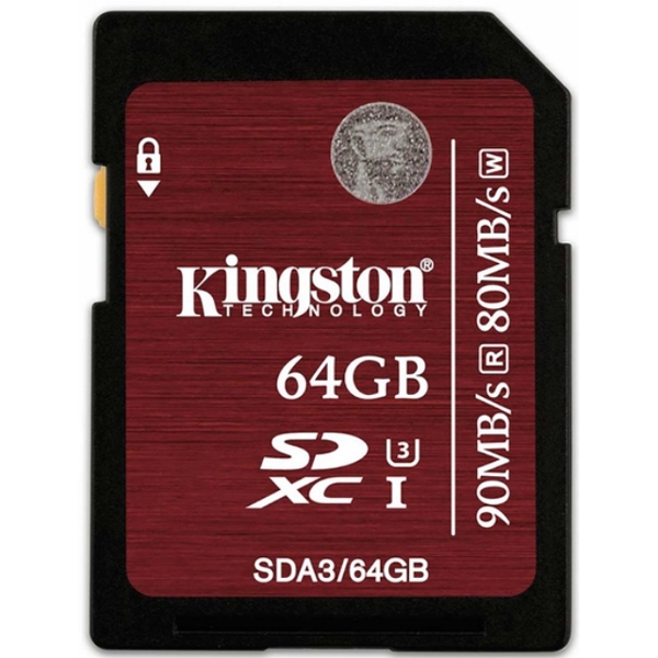 მეხსიერების ბარათი Kingston 64GB SD   SDA364GB   UHS-I U3 PRO SERIES 4K VIDEO 9080 MBS